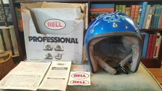 Vintage Rare Bell Magnum Ltd Toptex Helmet W/ Custom Racing Paint & Box
