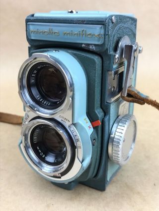 Minolta Miniflex TLR Camera w/ Rokkor 60mm f/3.  5 & Leather Case - Rare 2