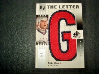 11/12 Sp Game Mike Green By The Letter Nameplate Patch 1/5 Notables Rare