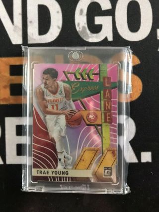 2019 - 20 Trae Young Optic Express Lanes Pink Holo Prizm /25 Rare Sp
