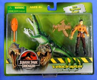 Jurassic Park Dinosaurs 2 Velociraptor With Dino Trooper 2004 Moc