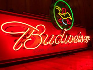 Large,  Rare Beer Budweiser Neon Sign