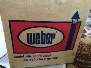 Vtg Weber Smokey Joe Bbq Charcoal Grill Model 10010 Black Rare