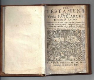 1677 First Edition Testament Of The Twelve Patriarchs,  Sons Of Jacob Rare