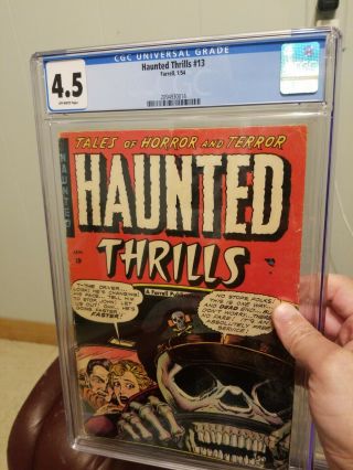 Haunted Thrills 13 Cgc 4.  5 Classic Precode Horror Comic,  Very Rare