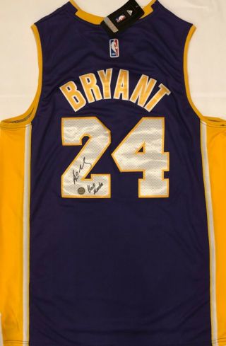 Rare Kobe Bryant Hand Signed Autographed Black Mamba Jersey La Lakers With