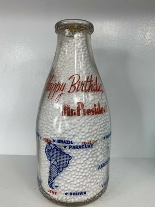 Rare Acl Quart Happy Birthday Mr President,  War Time Milk Made For Fdr