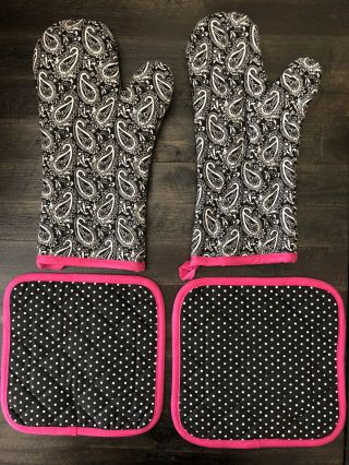 Pampered Chef RARE Retired Whip Cancer Pot Holders & Oven Mitts 2