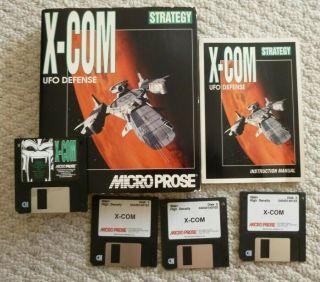 X - Com Ufo Defense (1994) W/extra Rare Demo Disk Complete Big Box Pc 3.  5 " Disks