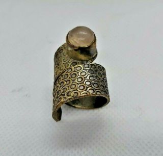 Ancient Antique Roman Bronze Ring Artifact White Agate Authentic Rare Type