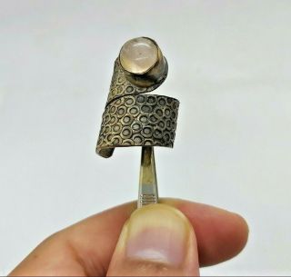 Ancient Antique Roman Bronze Ring Artifact White Agate Authentic Rare Type 2