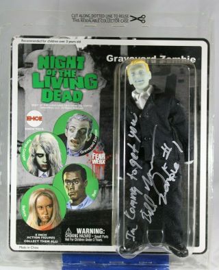 Emce Night Of The Living Dead Graveyard Zombie Figure Signed Bill Hinzman Jsa