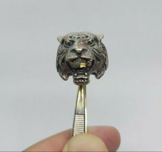 Extremely Rare Ancient Bronze Ring Viking Tiger Head Artifact Bronze Authentic 2