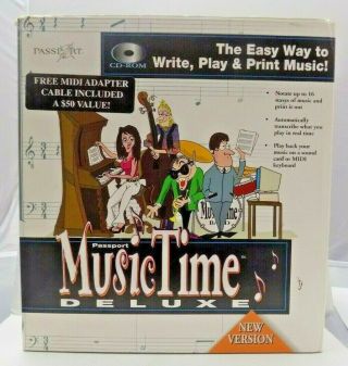 Passport Music Time Deluxe 1996 Cd Rom For Windows 3.  1 And 95 Rare Complete