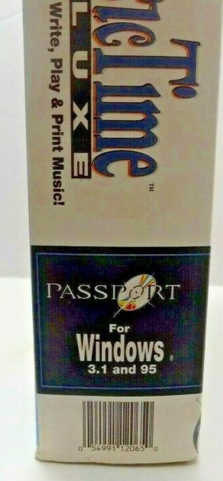 Passport Music Time Deluxe 1996 CD Rom for Windows 3.  1 and 95 Rare Complete 3