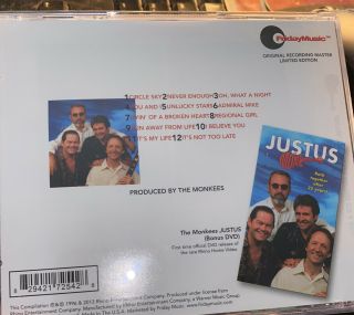 The Monkees JUSTUS CD/DVD 2013 Reissue RARE 2