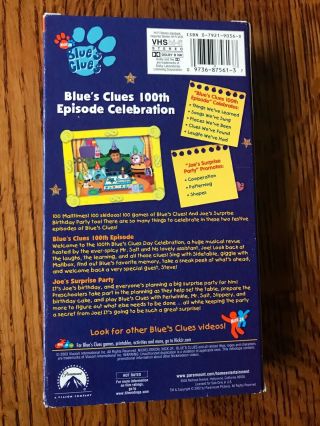 Blue ' s Clues 100TH EPISODE CELEBRATION VHS Nick Jr.  - RARE 3