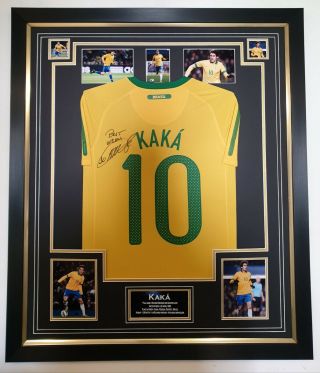 Rare Kaka Signed Brazil Shirt Autographed Jersey Display Aftal Dealer