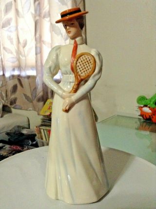 Vintage Goebel Center Court 1903 Figurine Lady Tennis Player Sport 9 " Tall Rare