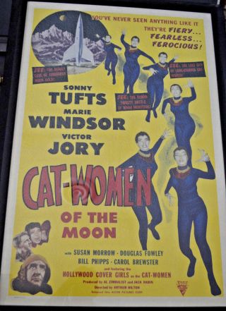 " Cat - Women Of The Moon " (1953) - One Sheet Linen Backed Poster,  Near - Rare