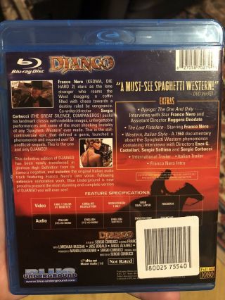 DJANGO Franco Nero Blue Underground Blu - Ray OOP Rare Spaghetti Western 2