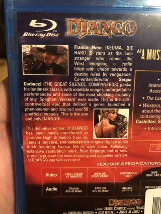 DJANGO Franco Nero Blue Underground Blu - Ray OOP Rare Spaghetti Western 3