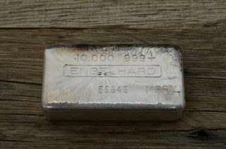 Ultra Rare Vintage 10 Ounce Engelhard 999,  Poured Silver Bar 55843 Mfr