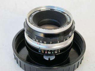 RARE Nikon 5cm f:2 Nikkor - S Nippon Kogaku Japan Tick Mark lens for early F LQQK 2