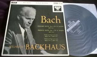 Rare Audiophile Vinyl Lp Wilhelm Backhaus Bach Piano Recital Decca Sxl 2205 Ed1