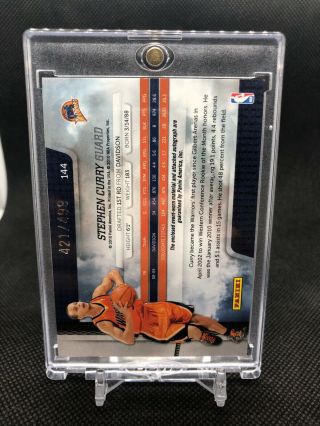 2009 - 10 Stephen Curry Absolute Auto NBA Jersey Logo Ball Patch RC /499 RARE 2