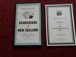 Rare Memorabilia Barbarians V Zealand 1973 Signed Programme & Dinner Invite