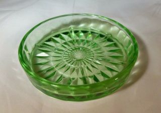 Jeannette Glass Co.  Windsor Rare Green 3 - 1/4 " Diameter Beverage Coaster