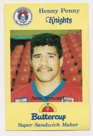 Henny Penny Buttercup Newcastle Knights Card Sam Stewart Issued 1989 Rare