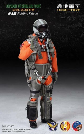 High Toys 1/6 Scale 12 " Republic Of China Air Force F - 16 Fighting Falcon Pilot