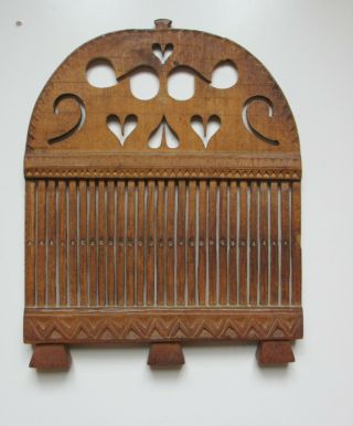 Antique Rare Swedish 1800s Tape Loom Rigid Heddle Folk Art Brides Gift Heart