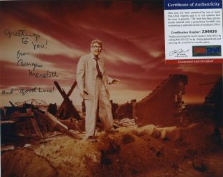 Burgess Meredith Signed Color Photo The Twilight Zone Rare Image Psa/dna
