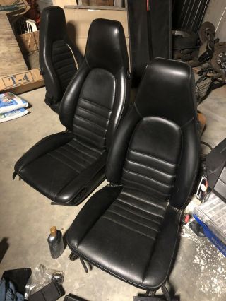 911 924 And 944 Porsche Leather Power Seats Rare Black Pair Leather 1980 