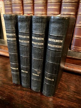 Very Rare 4 Volumes,  Breviarium Monasticum,  Complete Set
