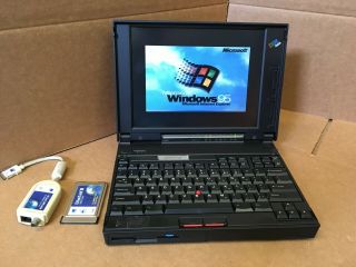 Rare Vintage Ibm Thinkpad 365x Pentium Laptop Windows 95 Installed,  Fdd