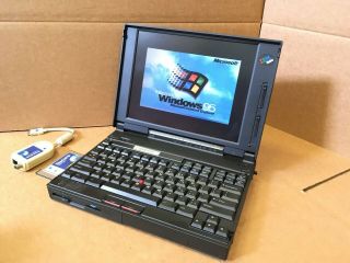Rare Vintage IBM ThinkPad 365X Pentium LAPTOP WINDOWS 95 Installed,  FDD 2