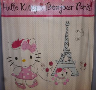 Hello Kitty 2012 Fabric Shower Curtain 72x72 Rare And 2008 Shower Curtain Hooks