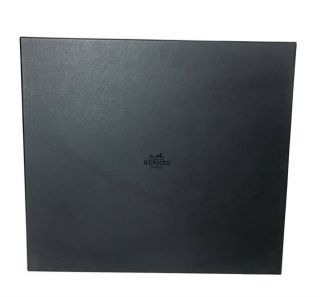 100 Authentic Rare Hermes So Black 15.  25” Birkin/ Kelly Storage Box W/ Pillow