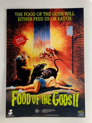 Food Of The Gods Ii Rare Australian Vhs Video Poster Sci - Fi Horror Action Movie