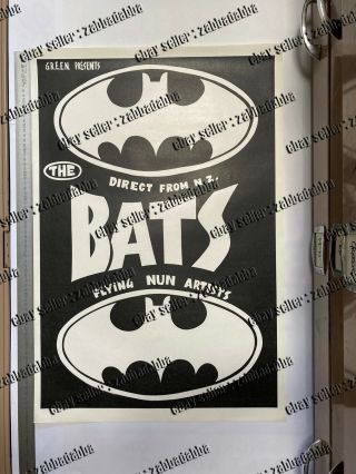 The Bats Very Rare Correct Version Of Orig 1985 Aust Tour Poster Flying Nun