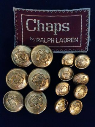 Rare Ralph Lauren Chaps 14 Polo Gold Blazer Suit Jacket Replacement Buttons Htf