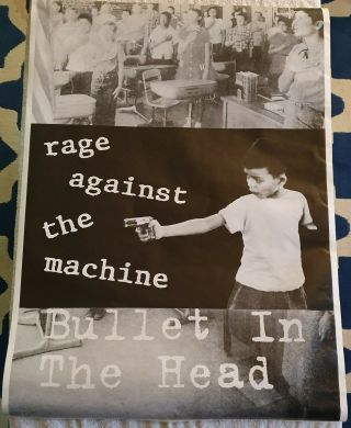 Vintage Rage Against The Machine - Bullet In The Head Poster - Rare - 86 X 61cm