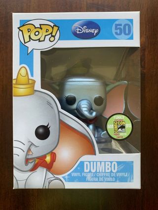 Rare Vaulted Funko Pop Disney Metallic Dumbo Sdcc 2013 Exclusive Le480 Hardstack