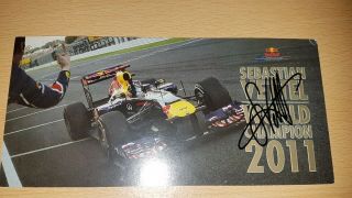Sebastian Vettel,  4 Times F1 World Champion,  Autograph Rare Card 6x8