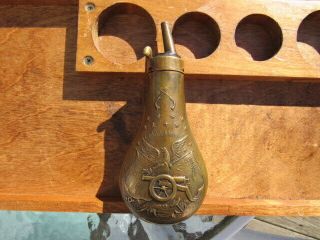 Rare Vintage Angle Spout 36 Cal Powder Flask Civil War Era For Colt & Other Arms