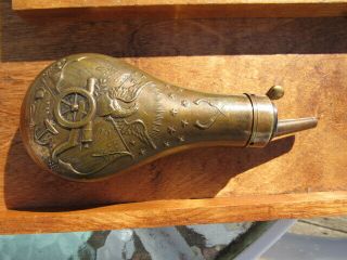 RARE Vintage Angle Spout 36 Cal Powder Flask Civil War Era for Colt & Other Arms 2